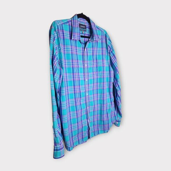 Bonobos Slim Fit Plaid Button Down Shirt Purple Blue Long Sleeve Men's XL - Picture 2 of 6
